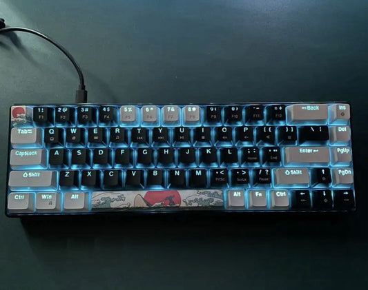 Portable 60% Mechanical Gaming Keyboard - Ice Blue LED Backlit Keyboard 