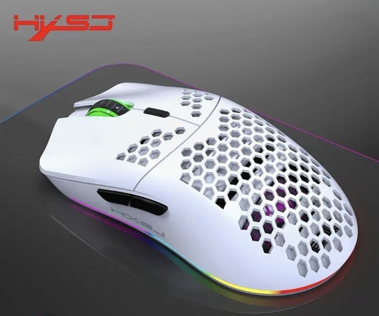 HXSJ T66 2.4G Wireless Honeycomb Gaming Mouse With RGB Lighting
